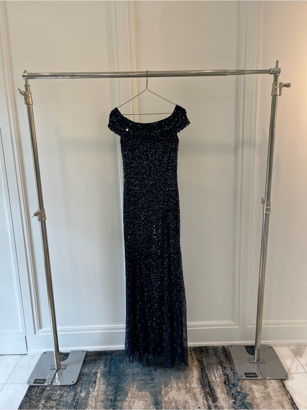 JENNY PACKHAM Off the Shoulder Sequin Gown